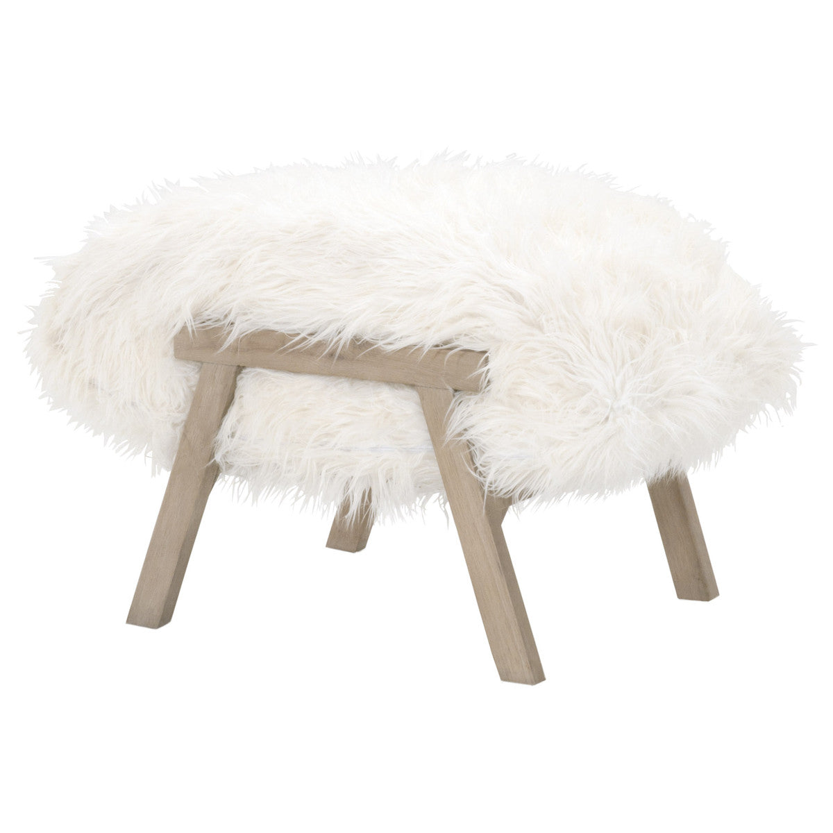 White fur footstool deals