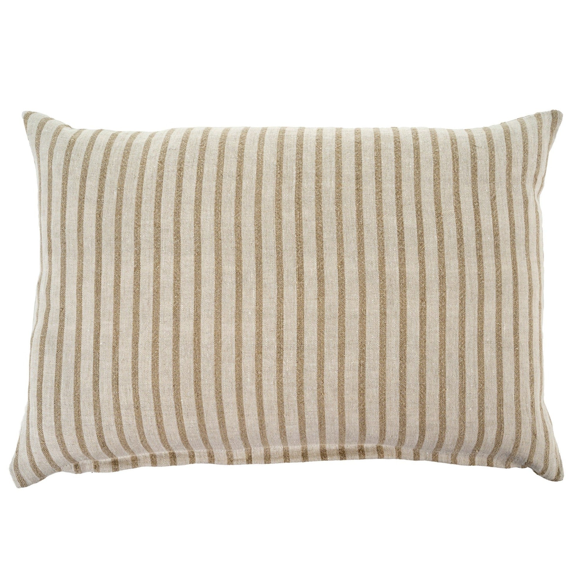 Pinstripe Linen Pillow Natural